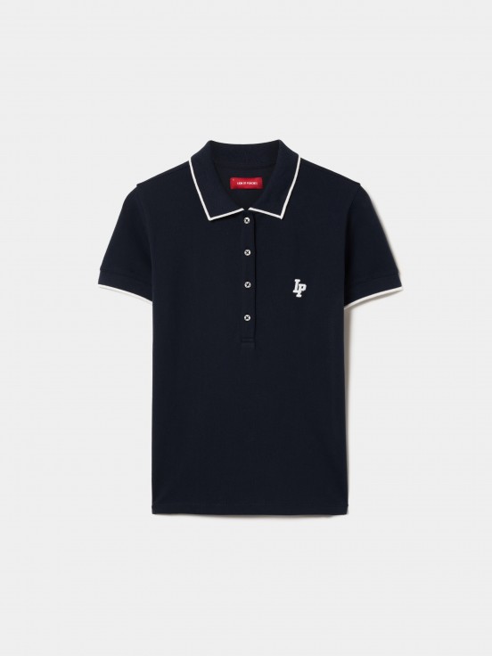 Polo piqu em algodo