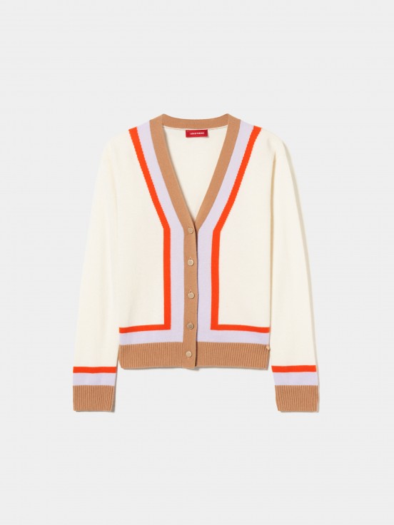Chaqueta de punto a rayas