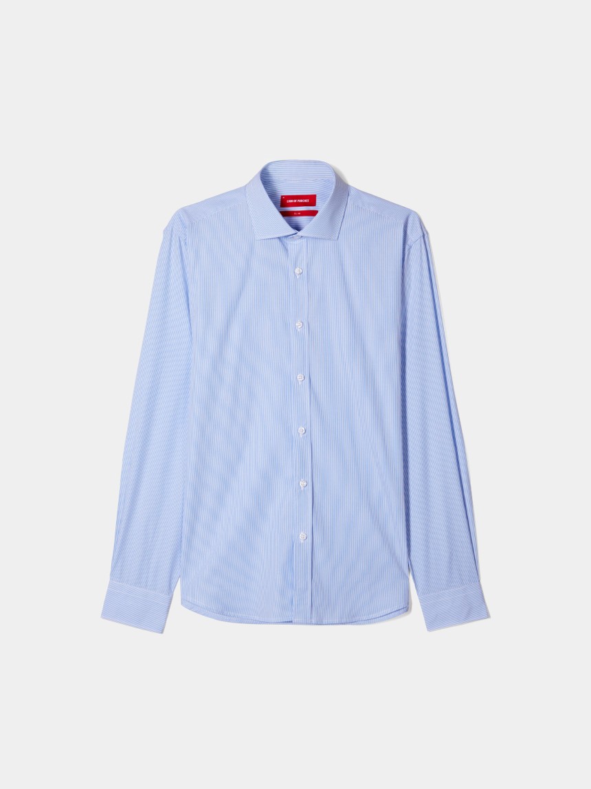 Camisa de riscas em popelina