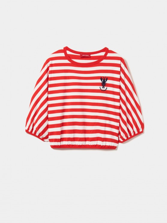 Striped cropped t-shirt