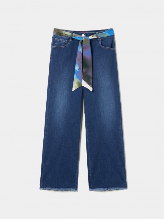 Calas denim com cinto