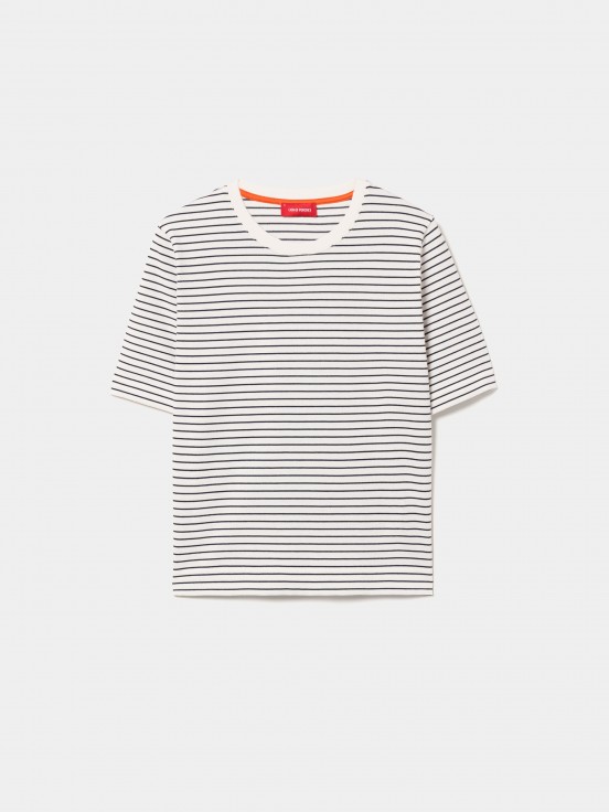 T-shirt manga curta s riscas