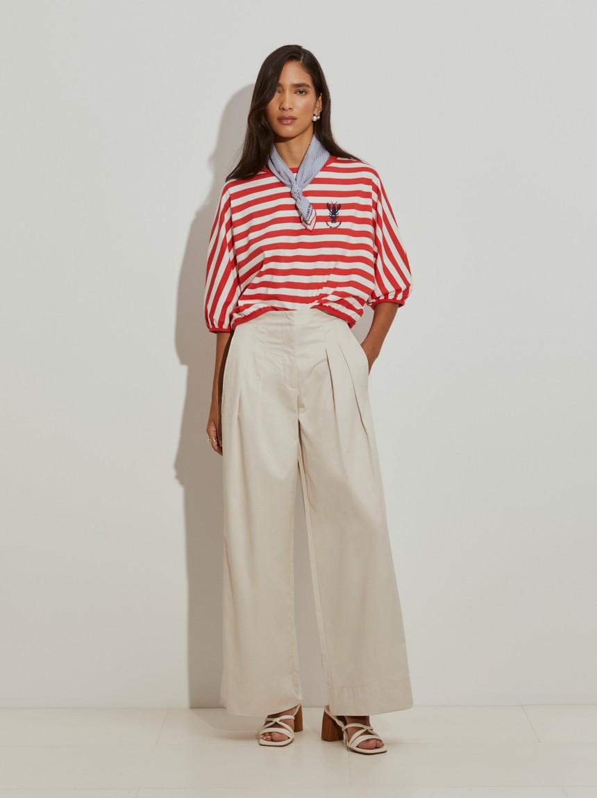 Wide leg pants with pleats