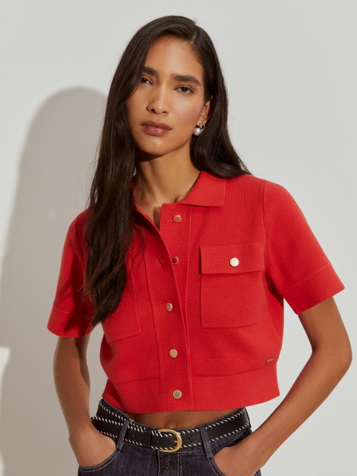 Short sleeve knitted coat