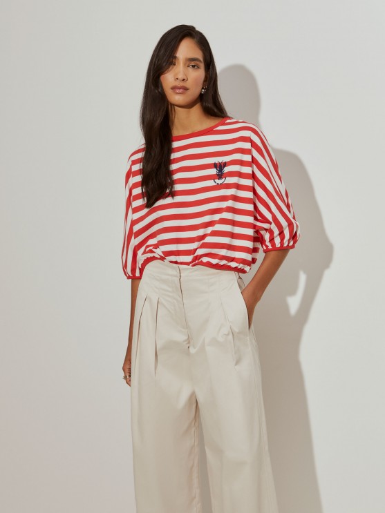 Striped cropped t-shirt