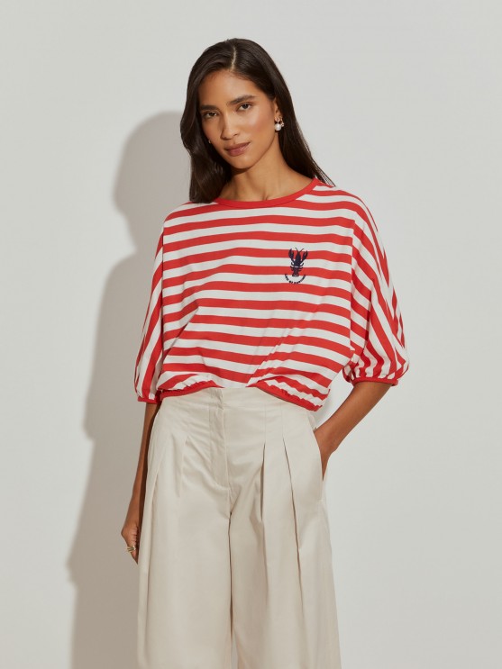Striped cropped t-shirt