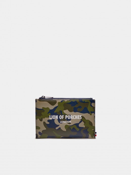 Monedero para hombre con cremallera, impreso y estampado