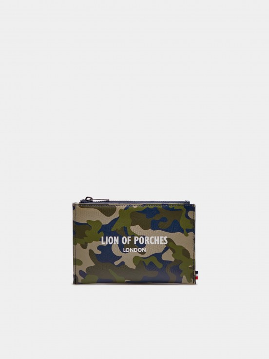 Monedero para hombre con cremallera, impreso y estampado