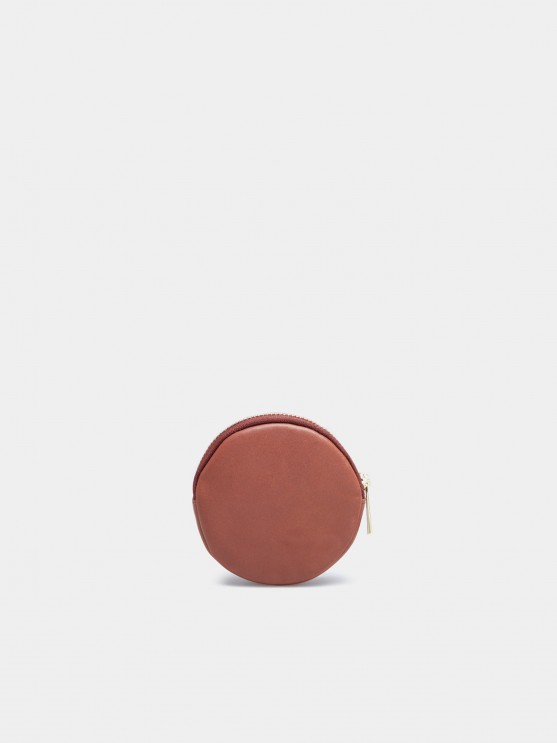 100% leather circular purse