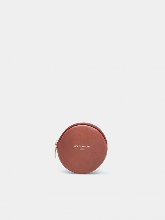100% leather circular purse