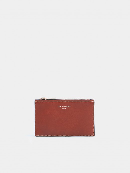 Porta-moedas retangular 100% pele