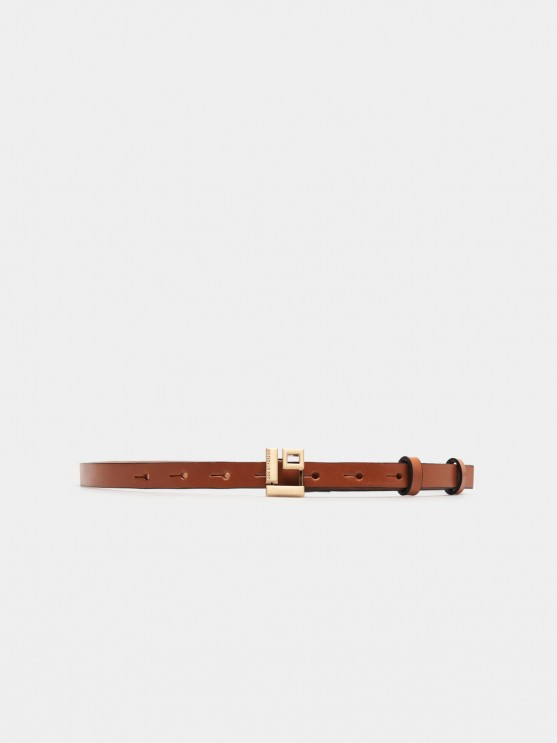Thin leather belt