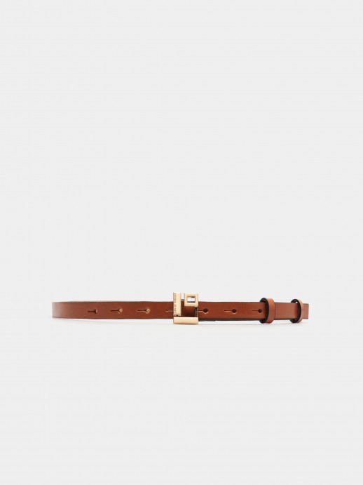 Thin leather belt