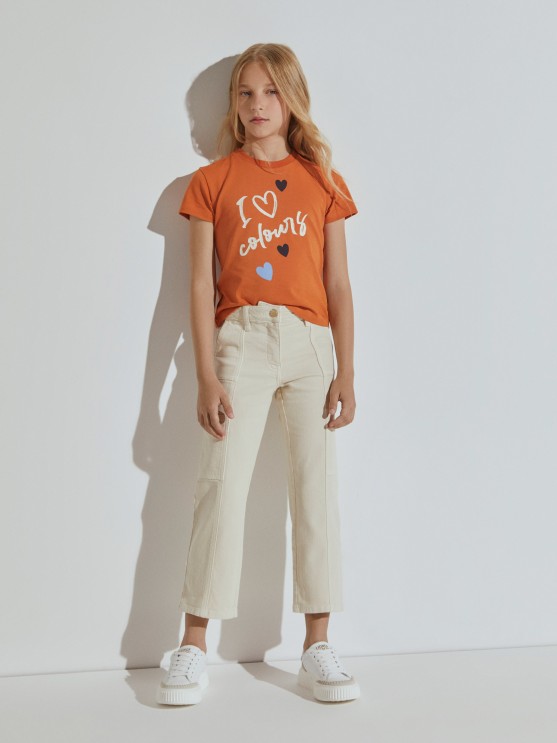 Pantaln recto con bolsillos falsos