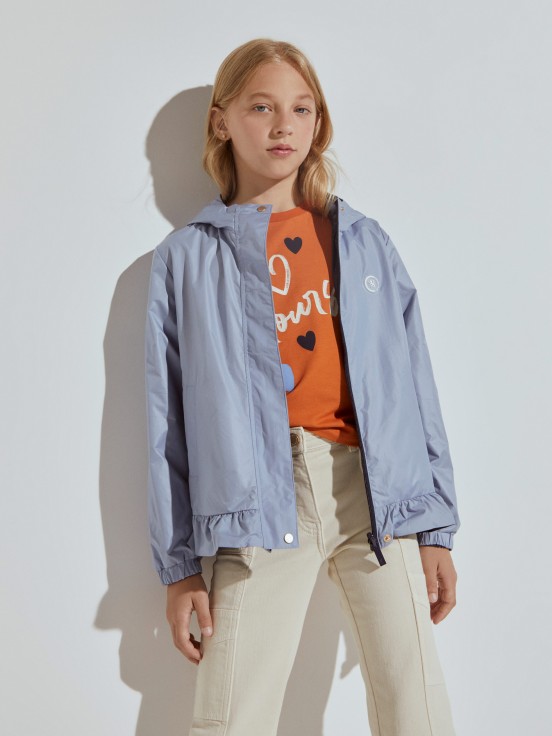 Chaqueta reversible con capucha