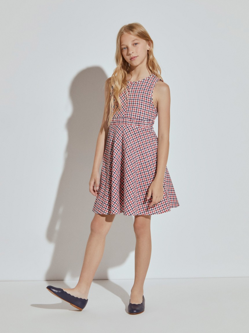 Vestido xadrez sem mangas