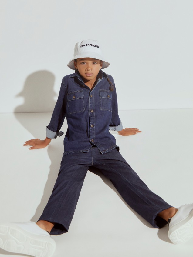 Cal�as chino em denim