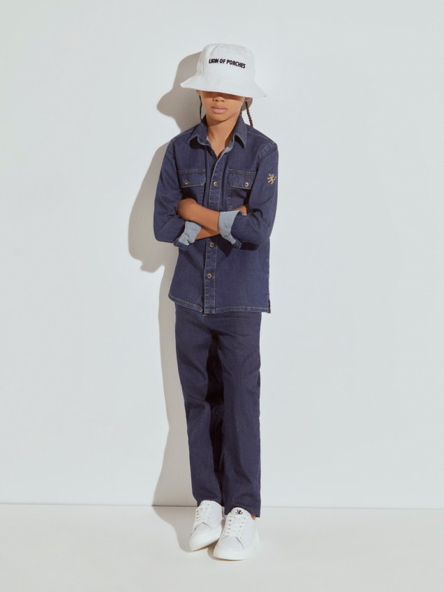 Cal�as chino em denim