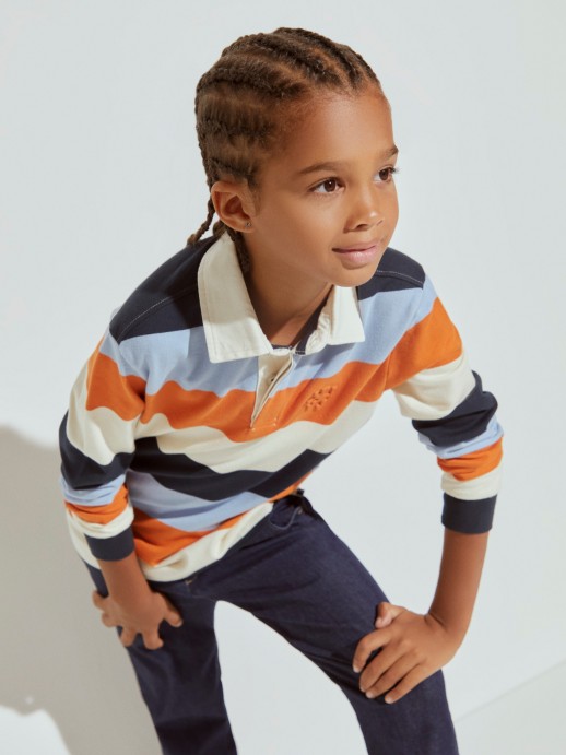 Striped polo shirt