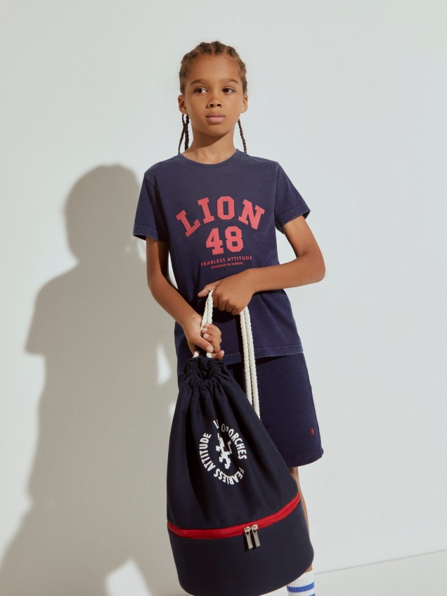 T-shirt de algodão com estampado