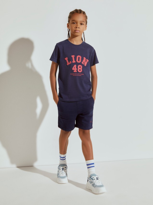 T-shirt de algodão com estampado