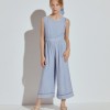 Linen blend pants jumpsuit