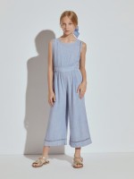 Linen blend pants jumpsuit