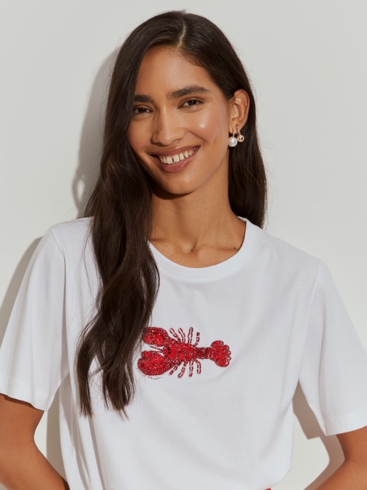 T-shirt com lagosta