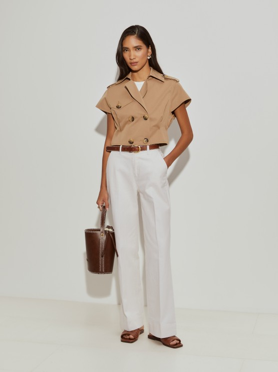 Cropped bomber jacket