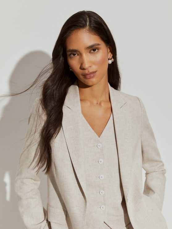 Linen and cotton blazer