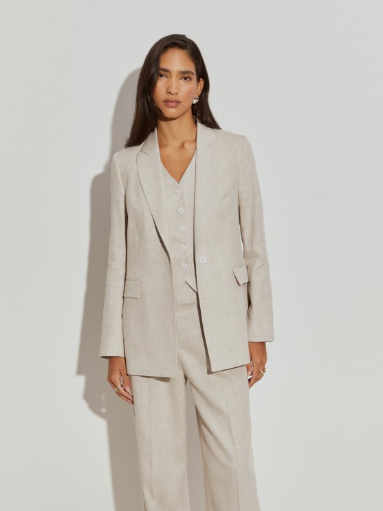 Linen and cotton blazer