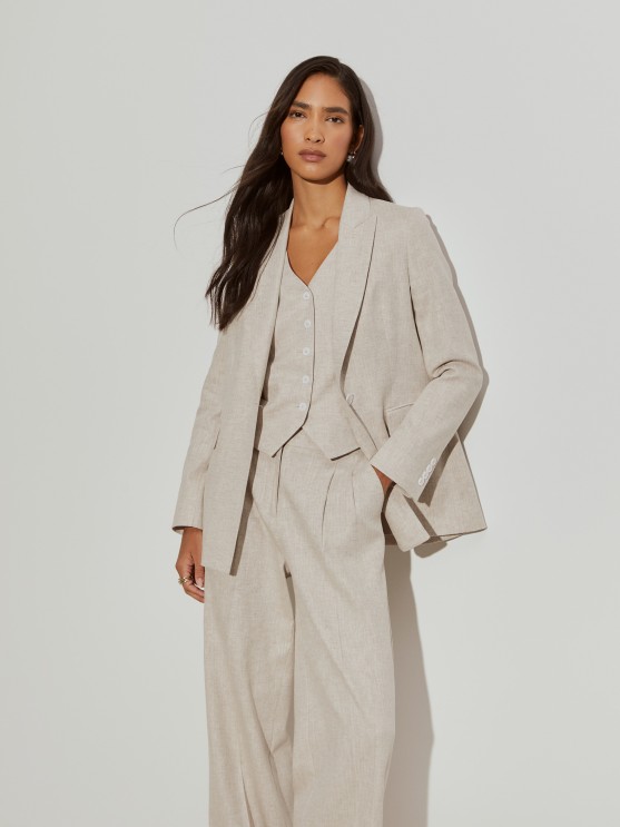 Linen and cotton blazer