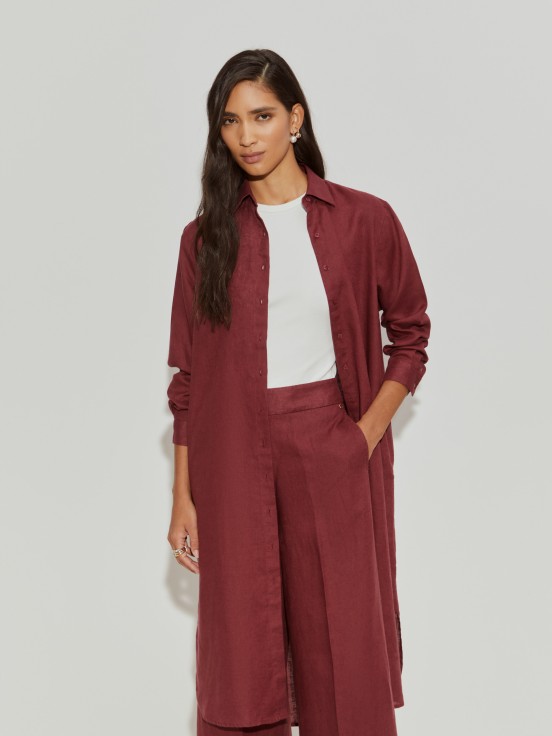 Calas wide leg de linho