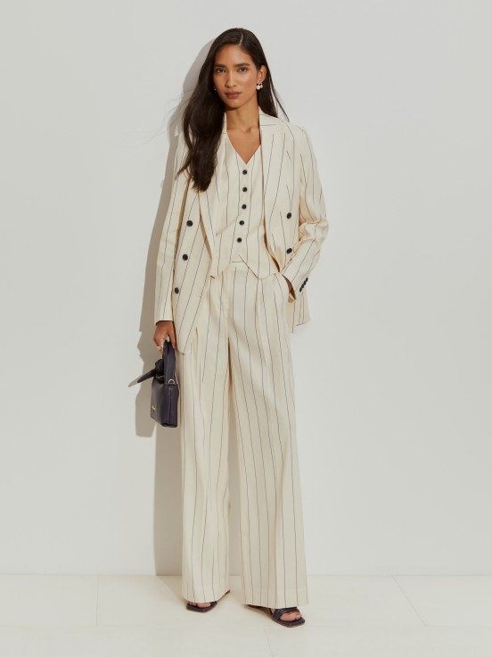 Blazer de trespasse s riscas