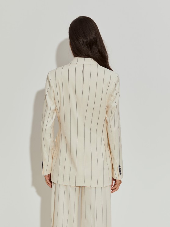 Striped double-breasted blazer