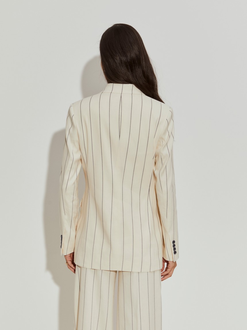 Striped double-breasted blazer
