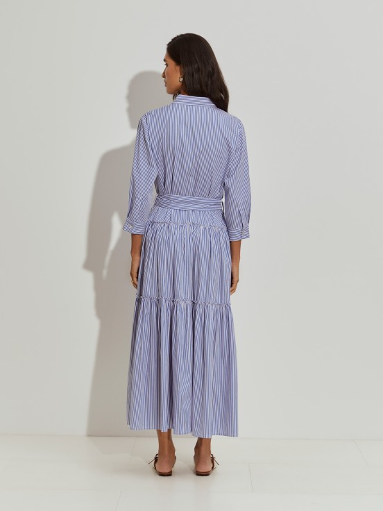 Vestido comprido s riscas