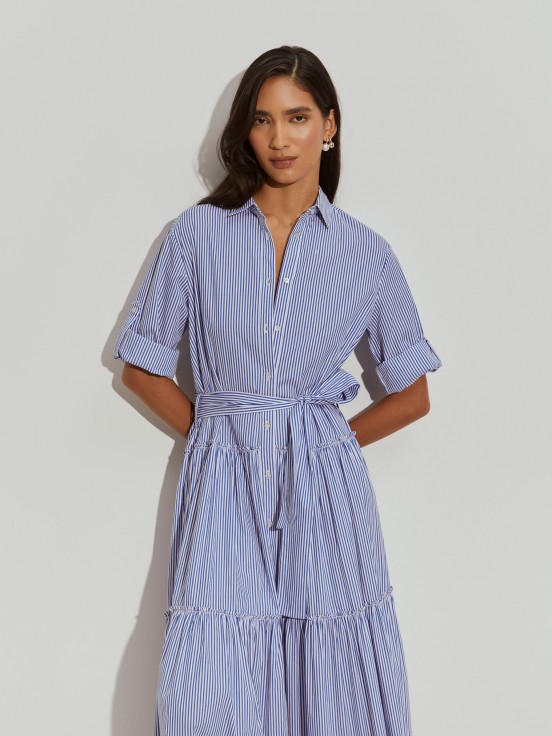 Vestido comprido s riscas