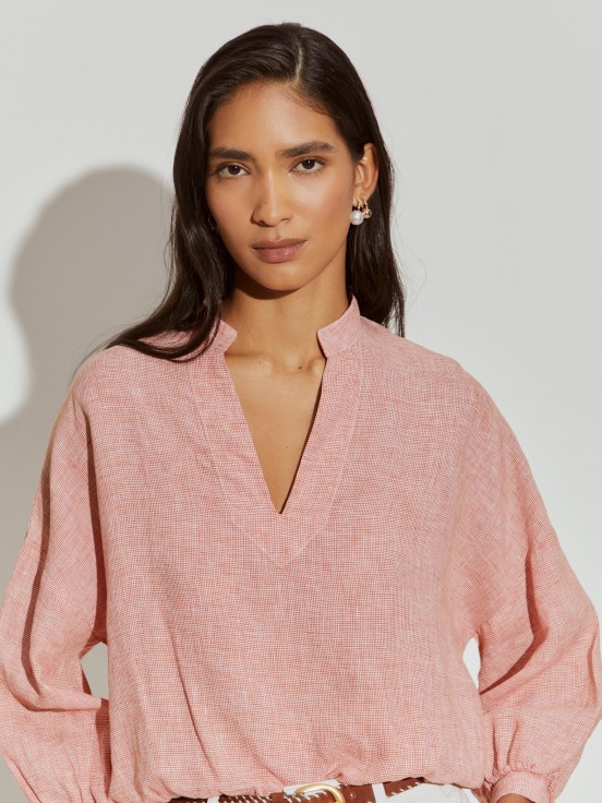 Camisa de linho xadrez