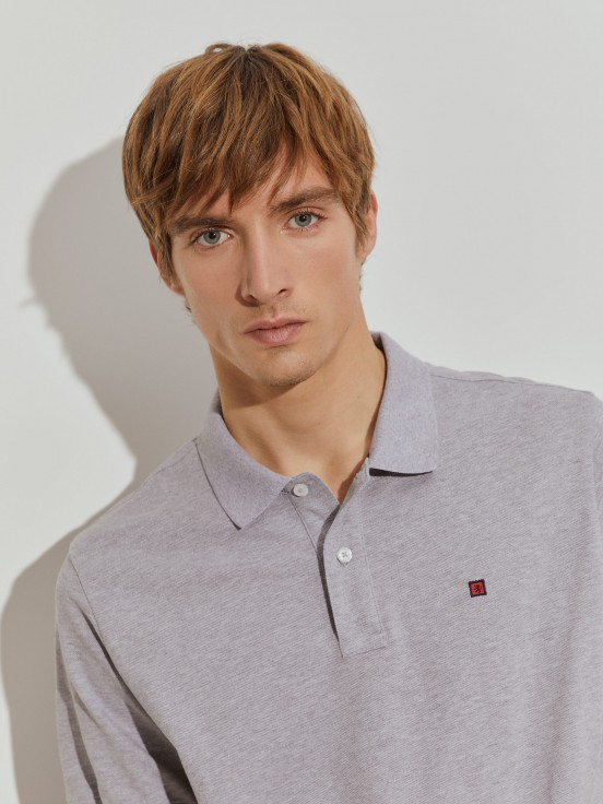 Regular fit piqu polo shirt