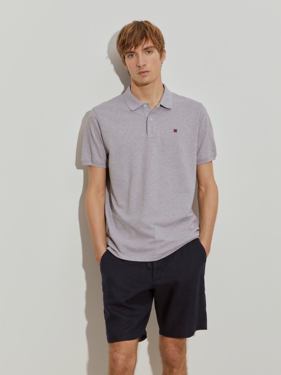Regular fit piqu polo shirt