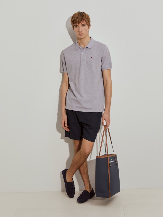 Regular fit piqu polo shirt