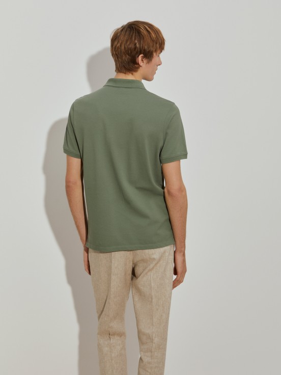 Regular fit piqu polo shirt