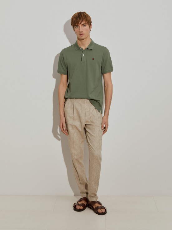 Regular fit piqu polo shirt