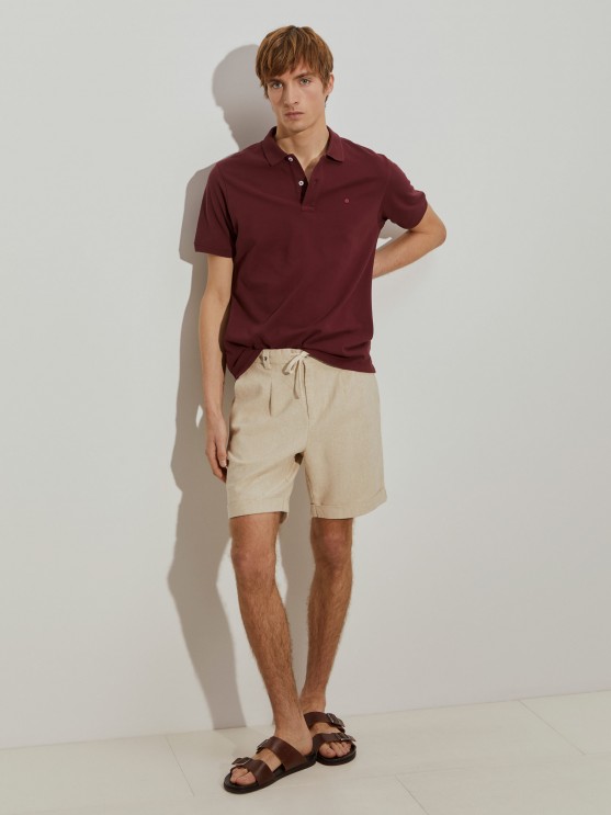 Regular fit piqu polo shirt