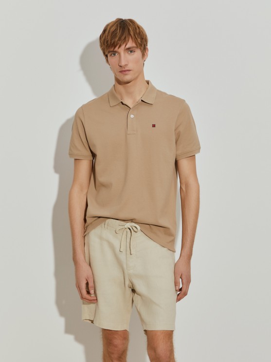 Regular fit piqu polo shirt