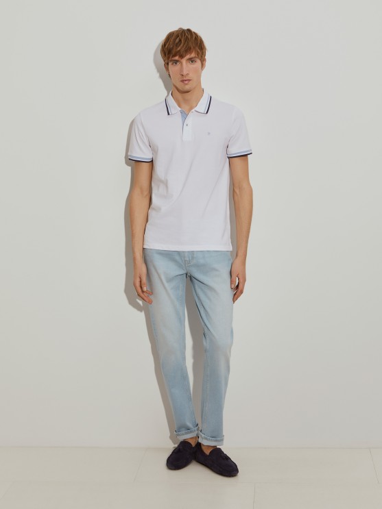 Slim fit pique polo shirt