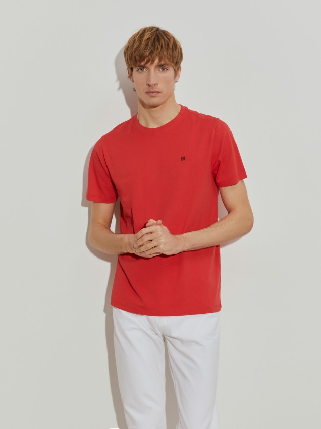 T-shirt básica de algodão