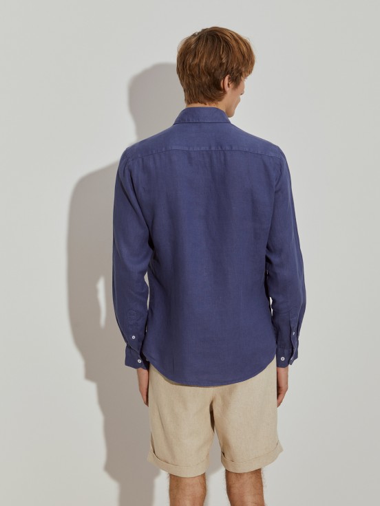 Camisa de lino slim fit