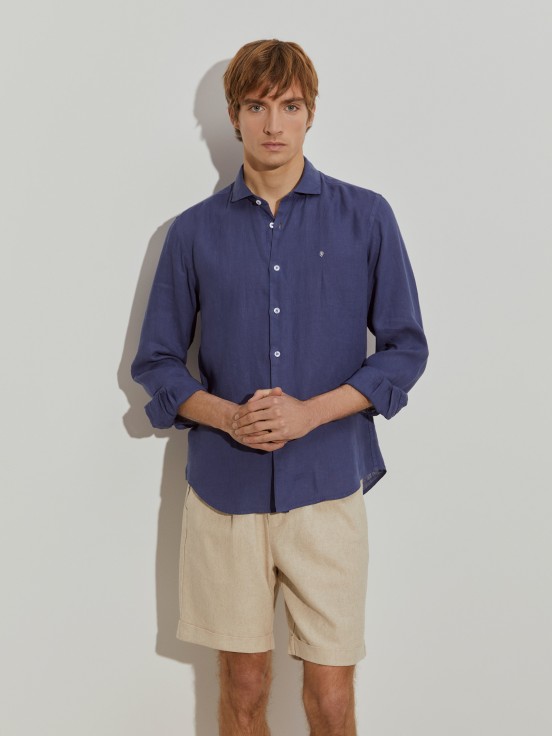 Camisa de lino slim fit